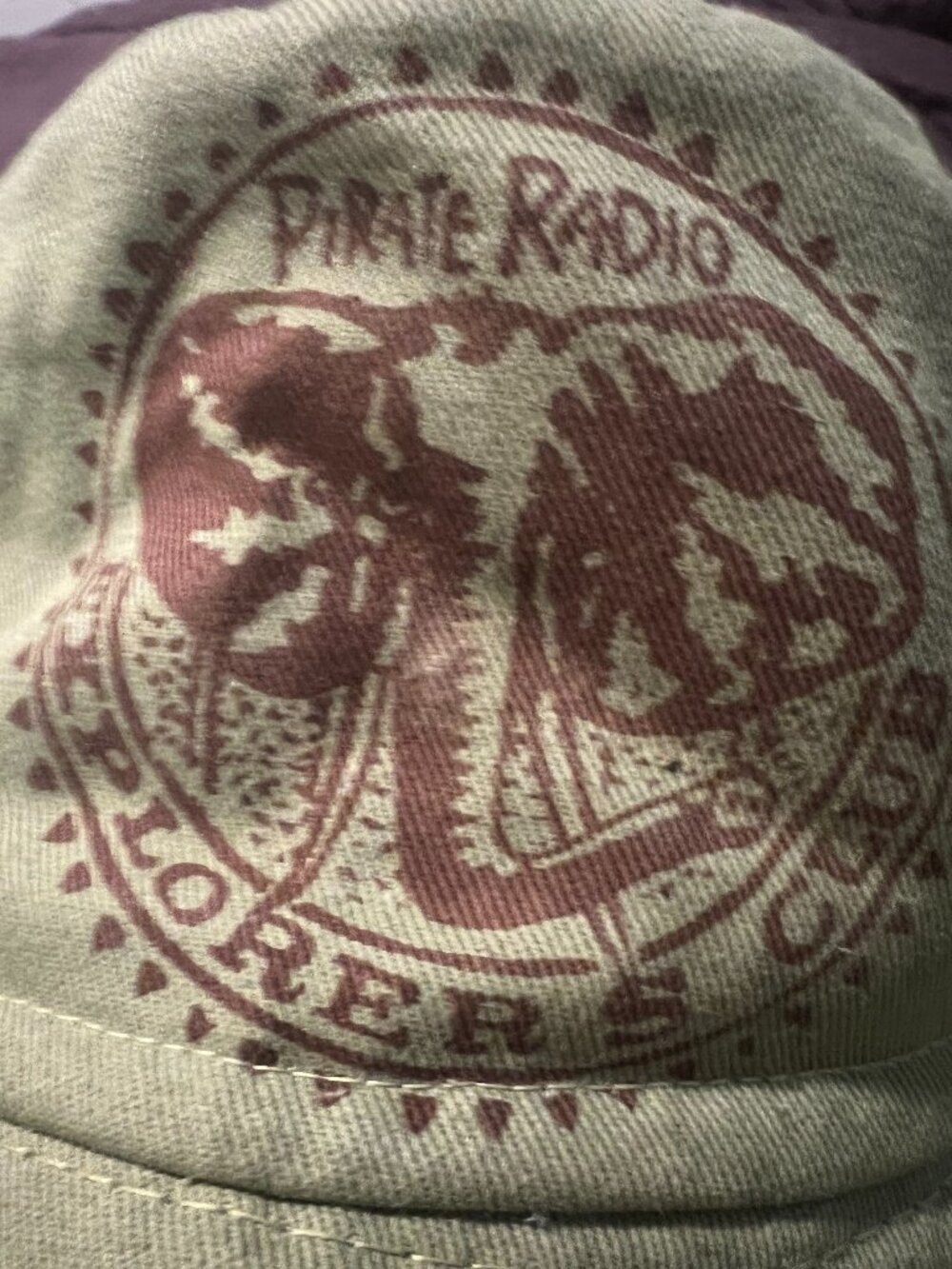 Pirate Radio Explorer outback canvas hat w mesh insert side snaps unisex M?L
